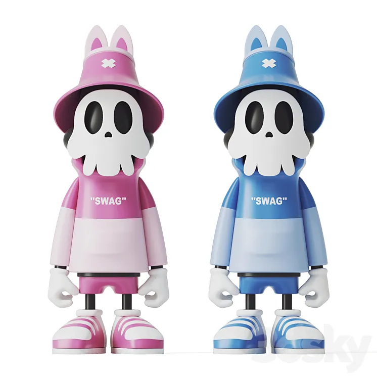 Pink skeleton 3D Model Free Download