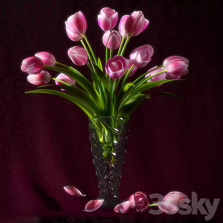 PINK TULIP 3D Model PINK TULIP 3D Model