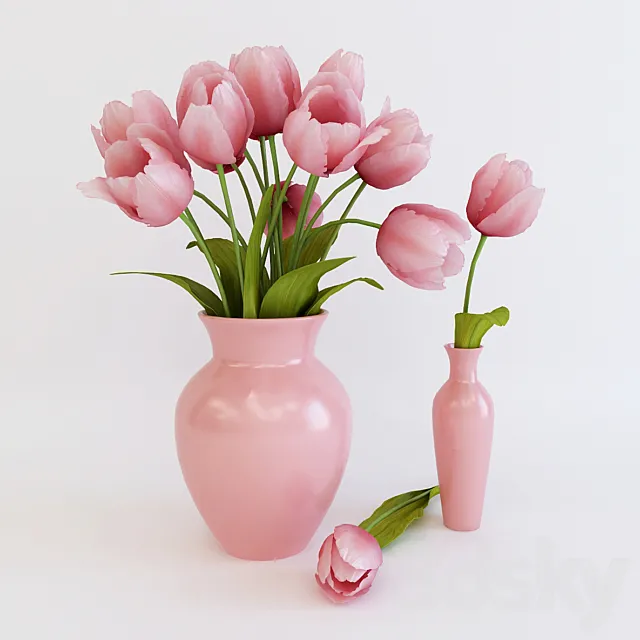 Pink tulips 3DModel
