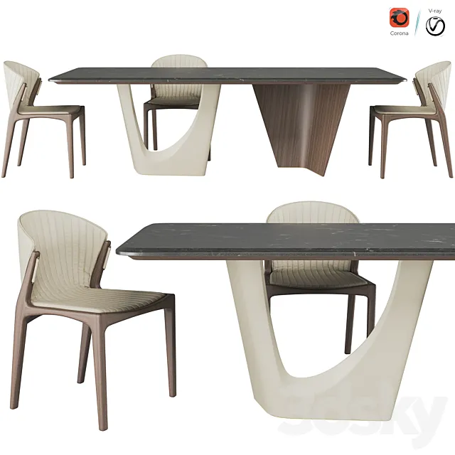 Pinnacle table And Luisa chair 3DModel
