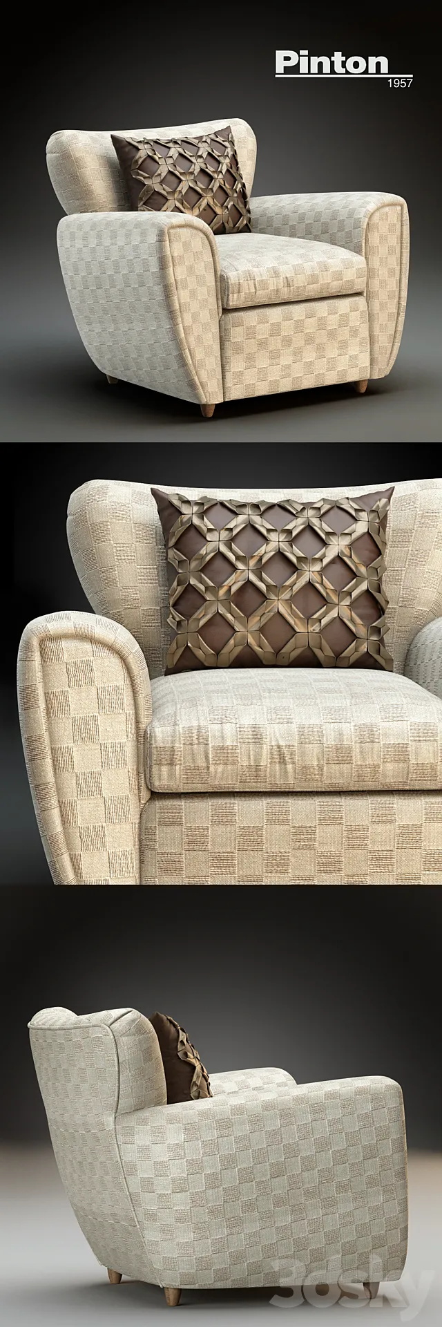 Pinton Home _ WALLY armchair 3D Model