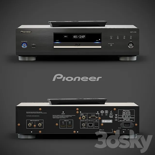 Pioneer blu-ray disc player BDP-LX58-K 3D Model