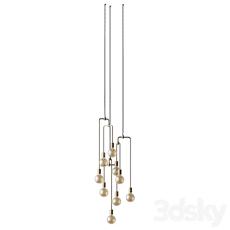Piper Lounge pendant 3-arms Designed by 365 ° North 3D Model Piper Lounge pendant 3-arms Designed by 365 ° North 3D Model