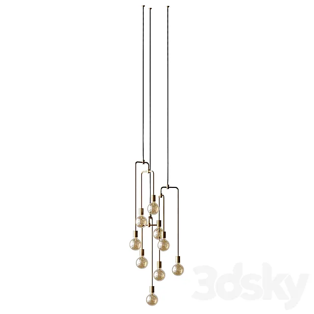Piper Lounge pendant 3-arms Designed by 365 ° North 3DModel