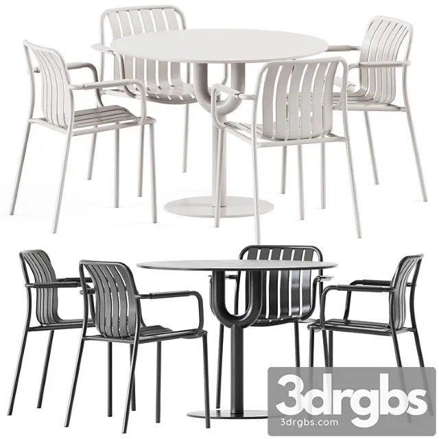 Piper Pedestal Table by DesignByThem and Trocadero Armchair by Talenti 3D Model Download