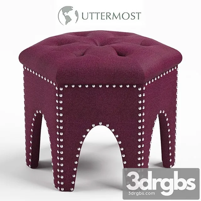Pippa purple small stool 2 3D Model Download