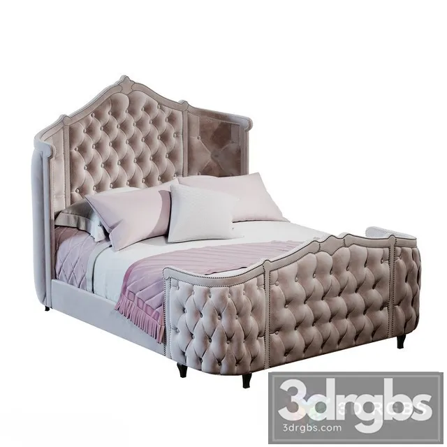 Pippa Tufted Queen Bed 3D Model Download Pippa Tufted Queen Bed 3D Model Download