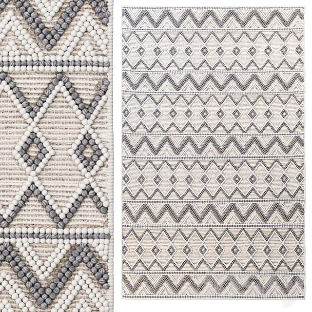 Pirlo Boho Farmhouse Wool Area Rug 3DModel Pirlo Boho Farmhouse Wool Area Rug 3DModel