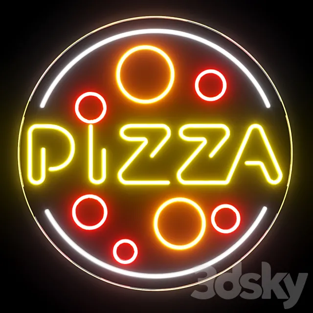 Pizza Neon Sign 3D Model Pizza Neon Sign 3D Model