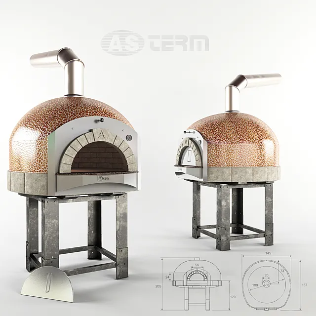 Pizza oven AS TERM D100K for firewood 3DModel