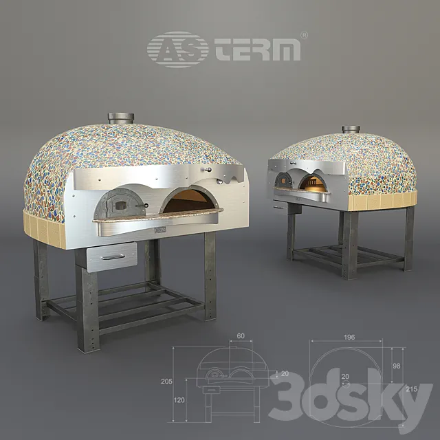 Pizza oven for firewood AsTerm D120VK 3D Model