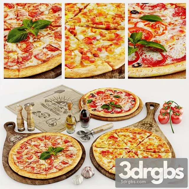 Pizza Set 3D Model Download