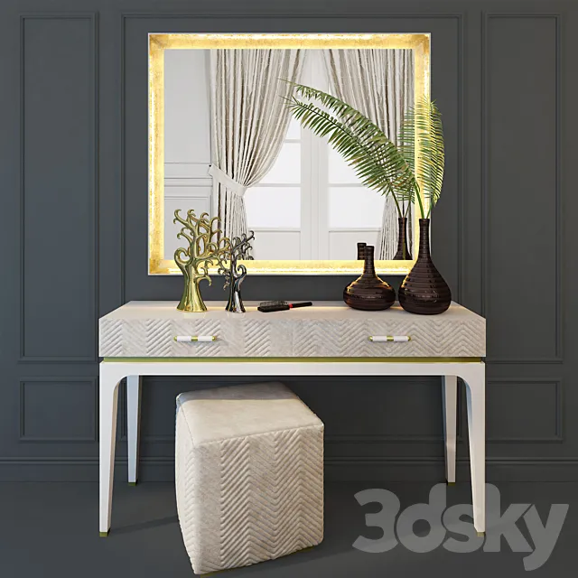 Place for makeup. Dresser table ALEAL Prestige. 3D Model Place for makeup. Dresser table ALEAL Prestige. 3D Model
