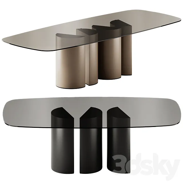 Plai Rectangular Crystal Table by Eforma 3D Model Plai Rectangular Crystal Table by Eforma 3D Model