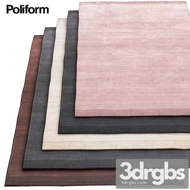 Plain gray poliform rugs 3D Model Download