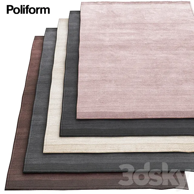 Plain gray poliform rugs 3D Model Plain gray poliform rugs 3D Model
