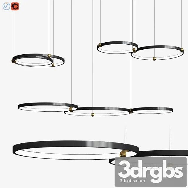 Planetary rings chandelier lampatron 3D Model Download