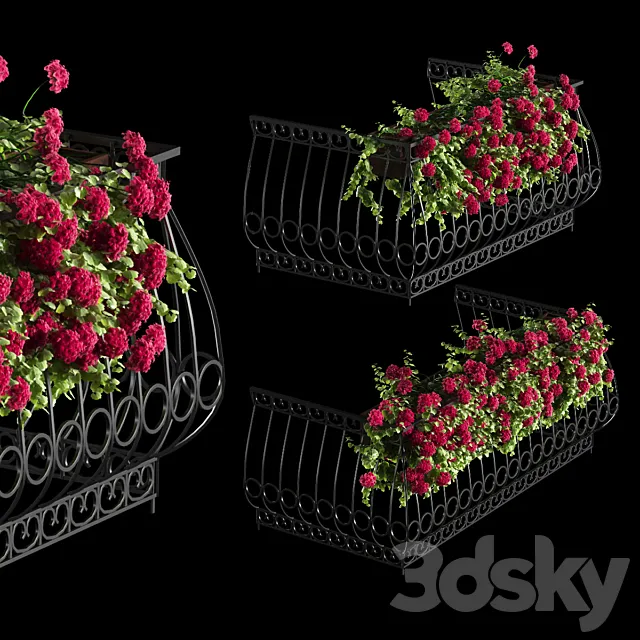 Plant geranium for the facade 3DModel Plant geranium for the facade 3DModel