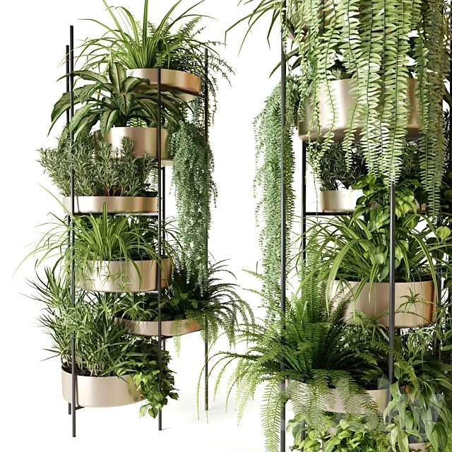 Planter bookcase with plants 3D Model Planter bookcase with plants 3D Model