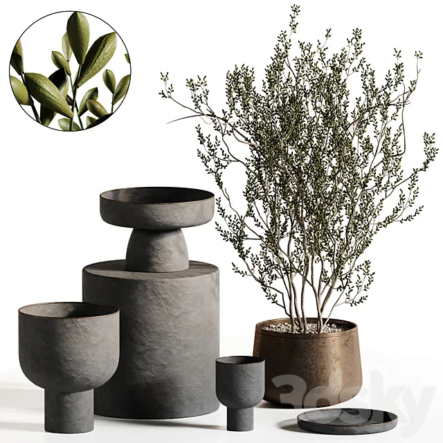 Plants Bouquet Vase 2 3D Model Plants Bouquet Vase 2 3D Model