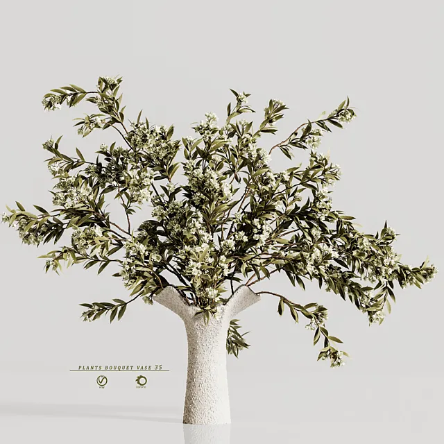 plants bouquet vase 35 3D Model plants bouquet vase 35 3D Model