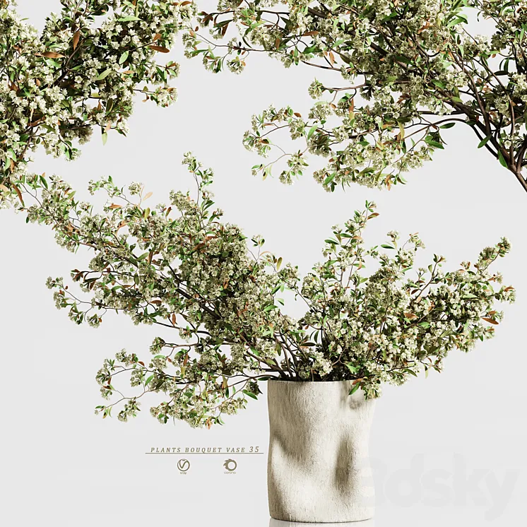 plants bouquet vase 35 3D Model Free Download