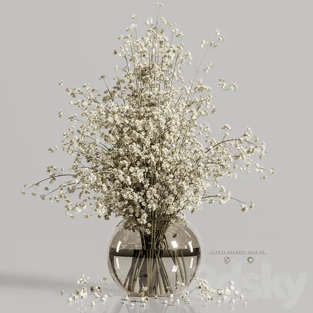 plants bouquet vase 36 3D Model plants bouquet vase 36 3D Model