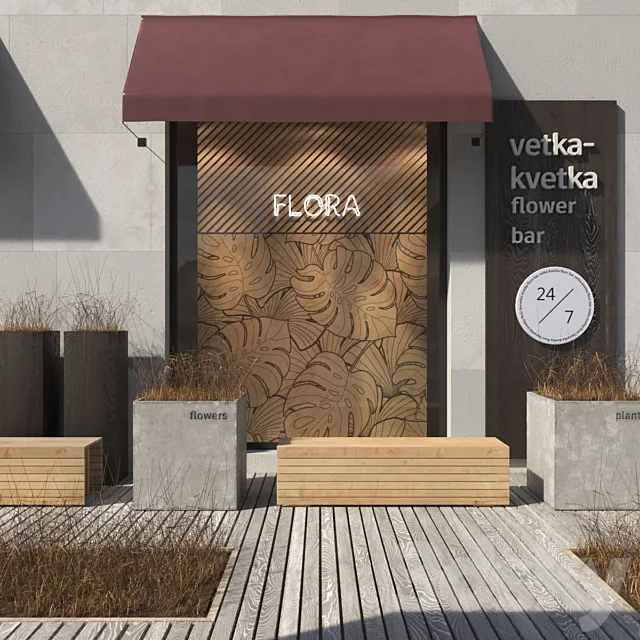 Plants_shop_fasade 3D Model