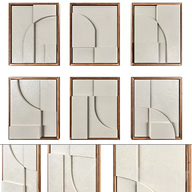 Plastart – set of 6 reliefs 3D Model Free Download