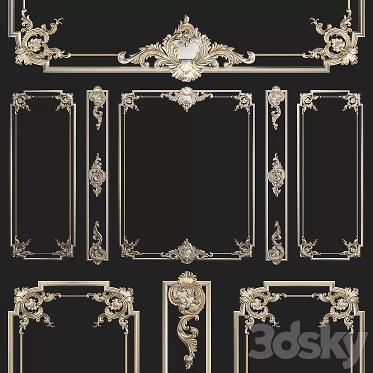 Plaster decorative frame 2 3D Model Plaster decorative frame 2 3D Model