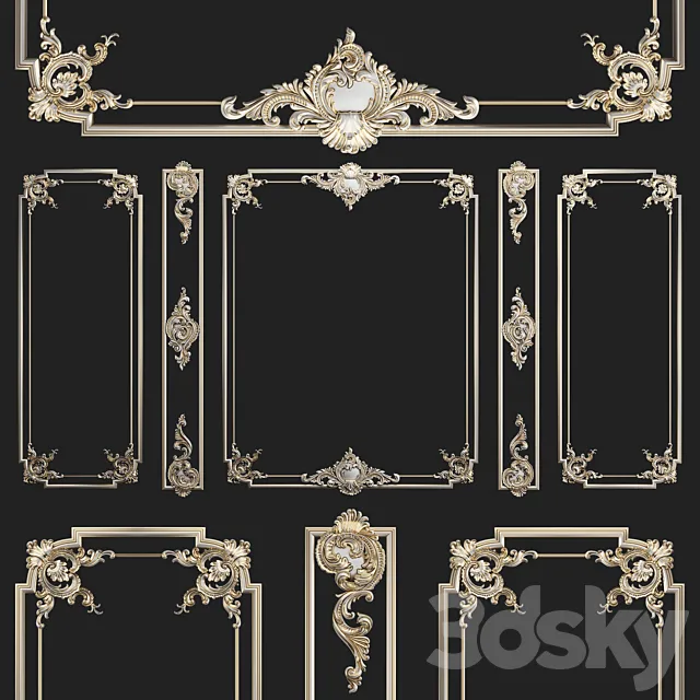 Plaster decorative frame 2 3D Model Plaster decorative frame 2 3D Model