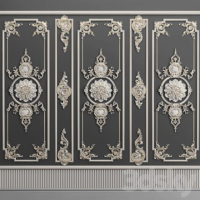 Plaster decorative frame 3D Model Plaster decorative frame 3D Model