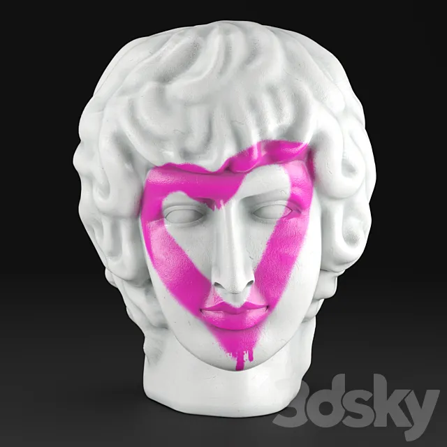 Plaster Head Antinous 3DModel Plaster Head Antinous 3DModel