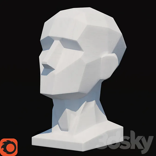 Plaster head obrubovka 3D Model
