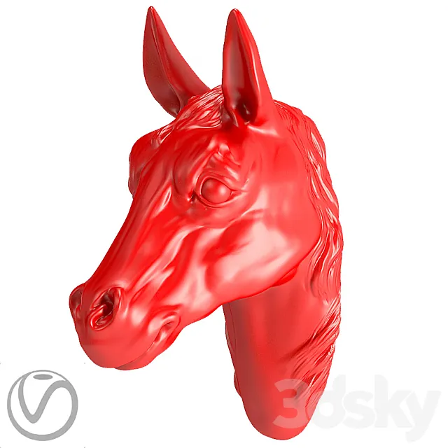 Plaster head of a horse 3DModel