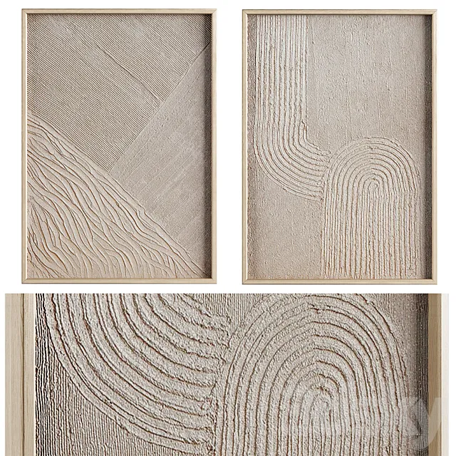 Plaster Paintings Set 01 3D Model