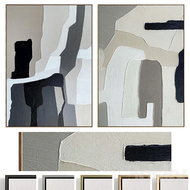 Plaster Two Photo Frame D-535 3D Model Free Download