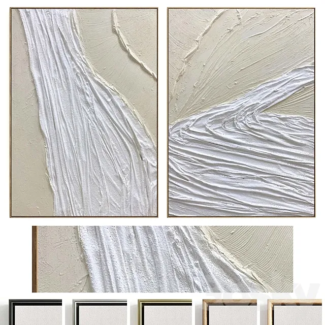 Plaster Two Photo Frame D-620 3D Model