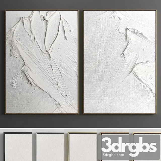 Plaster Two Photo Frame E 07 3D Model Download