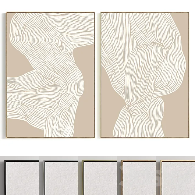 Plaster Two Photo Frame E-124 3D Model