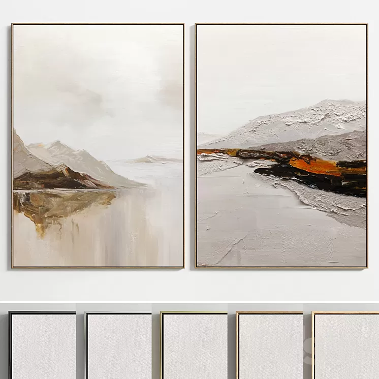 Plaster Two Photo Frame E-37 3D Model Free Download