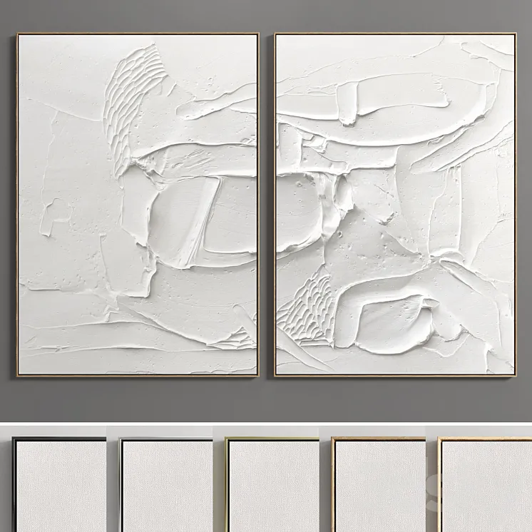 Plaster Two Photo Frame E-78 3D Model Free Download