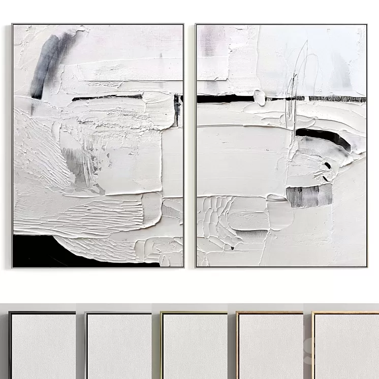 Plaster Two Photo Frame R-142 3D Model Free Download