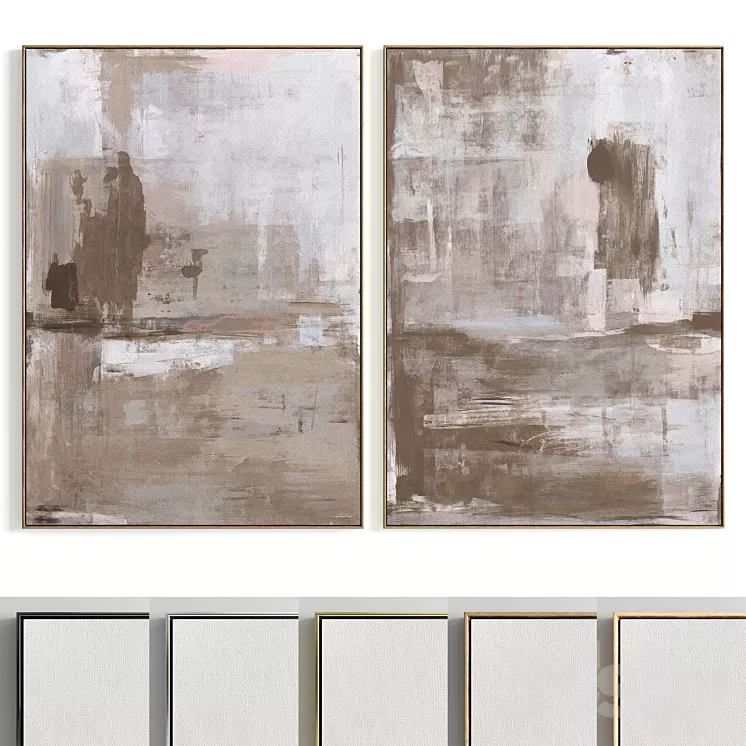 Plaster Two Photo Frame R-167 3D Model Free Download