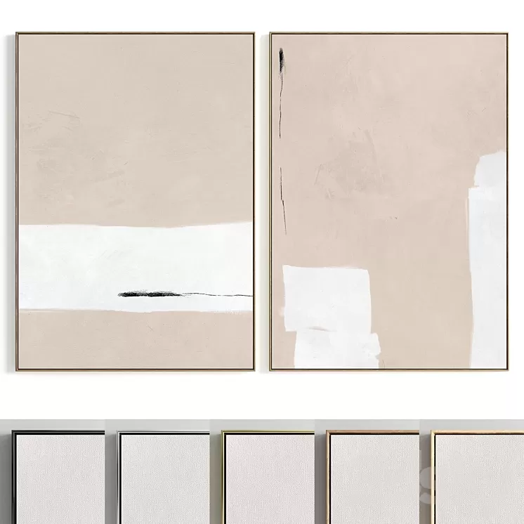 Plaster Two Photo Frame R-188 3D Model Free Download