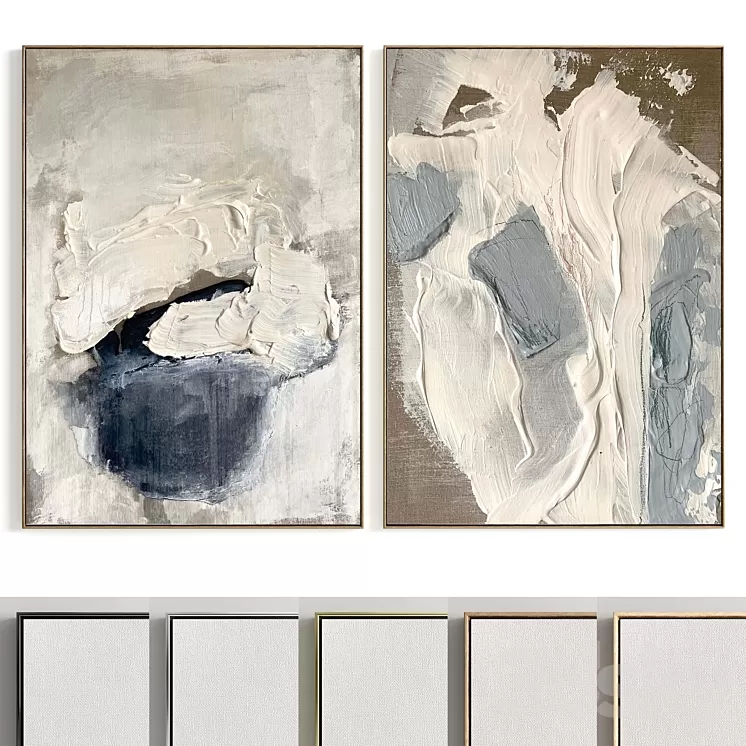 Plaster Two Photo Frame R-194 3D Model