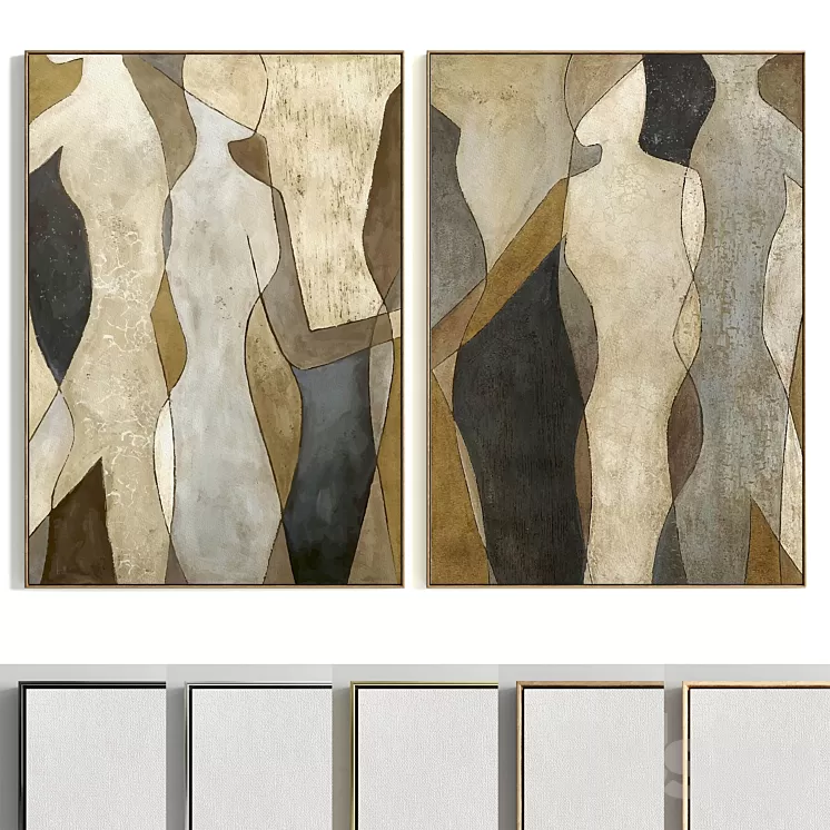 Plaster Two Photo Frame R-213 3D Model Free Download