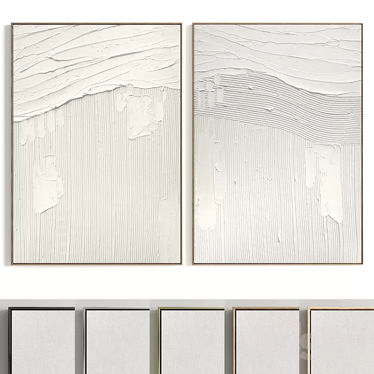 Plaster Two Photo Frame T-263 3D Model Free Download