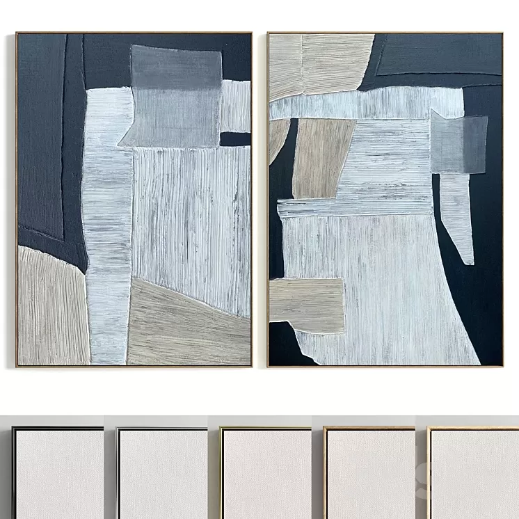 Plaster Two Photo Frame T-267 3D Model Free Download