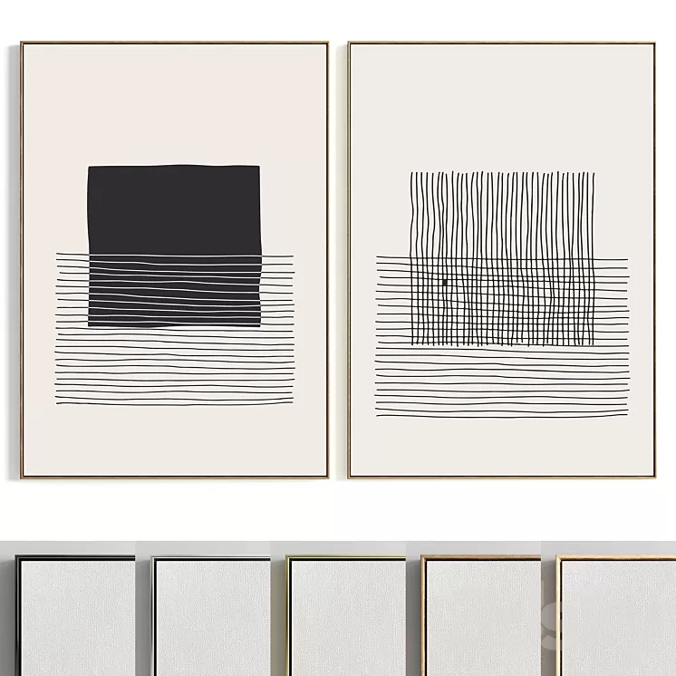 Plaster Two Photo Frame T-391 3D Model Free Download